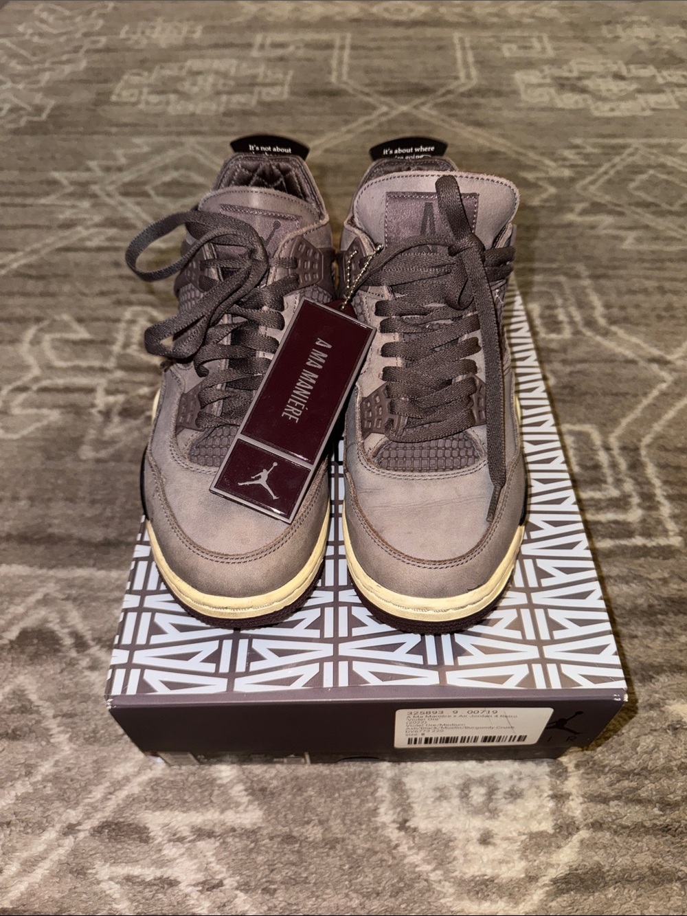 Nike Air Jordan 4 Retro A Ma Maniere Violet Sneakers Mens SZ 8